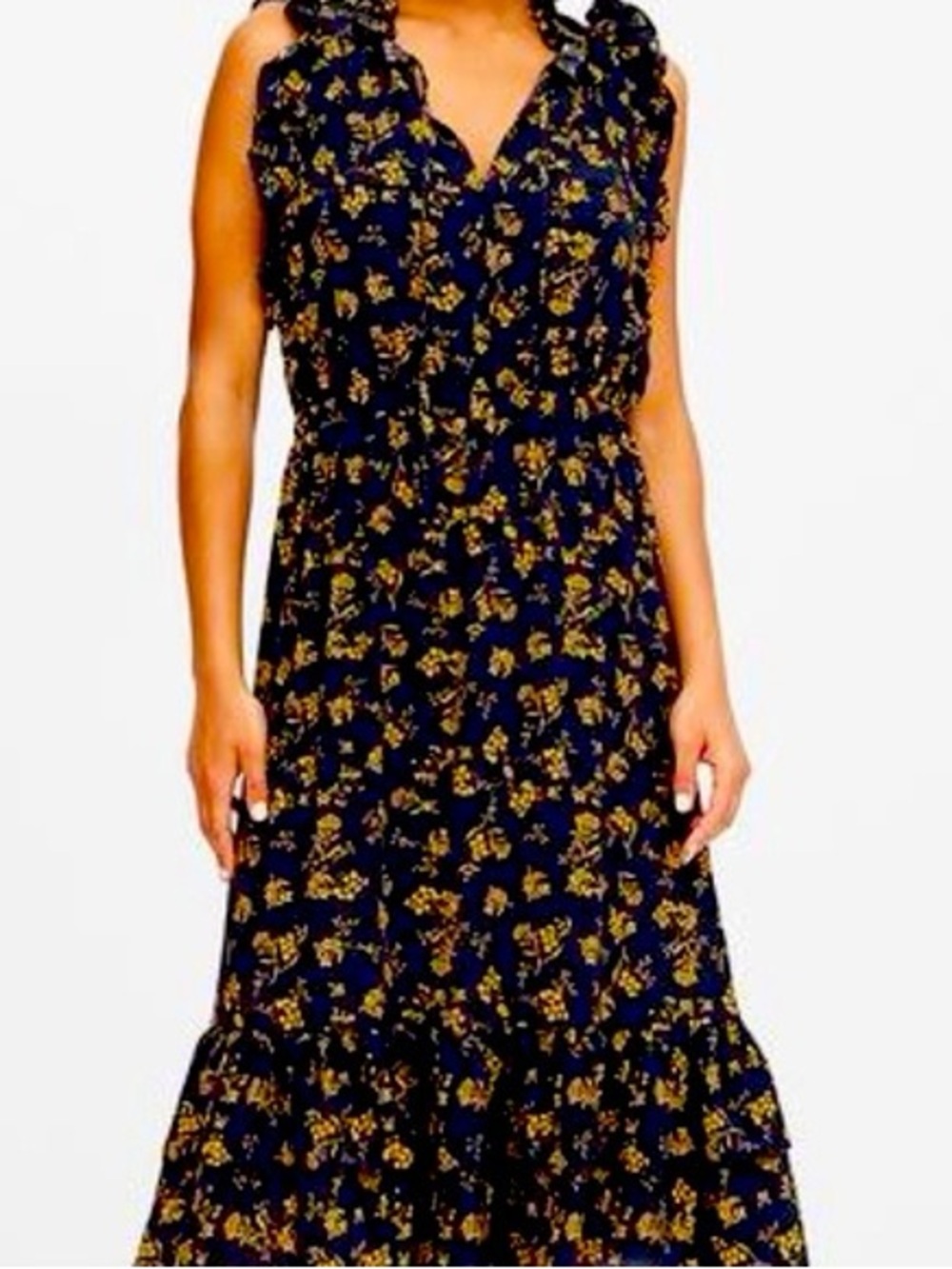 Banana Republic Floral Ruffle Midi Dress